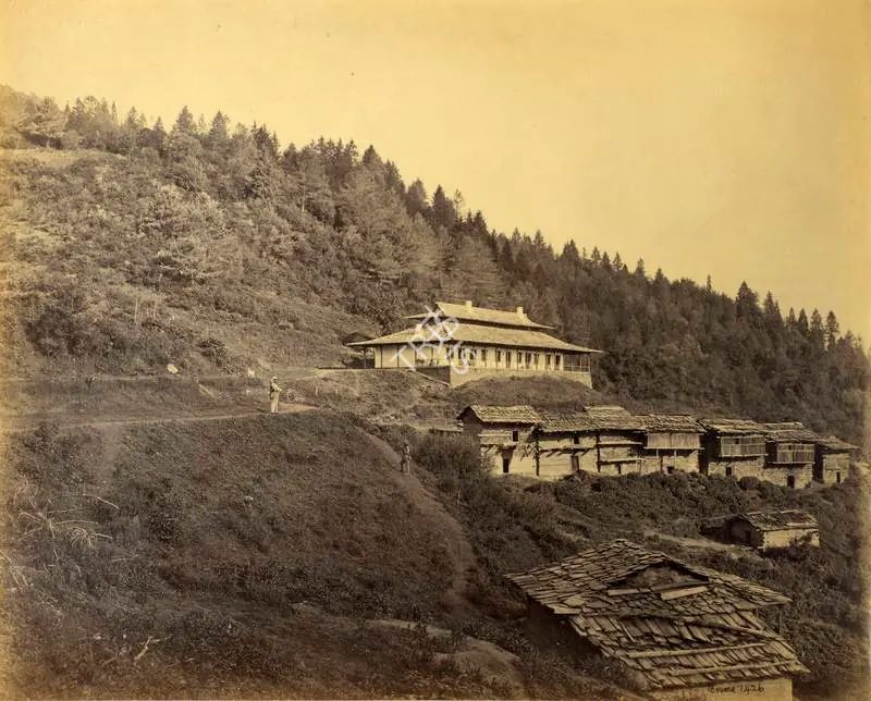 Bourne, Samuel (Photographer). Narkunda Village and Dak Bungalow. Albumen print, Mid 1860s | Antiquarian Photograph | Photography | 00116005