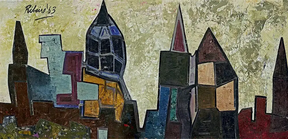 Ribeiro, Lance (Artist). Squared Townscape, 1963 | Painting