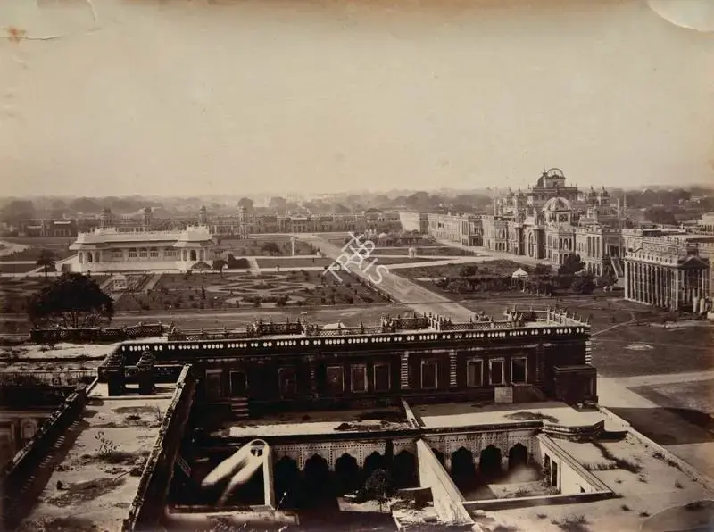 Sache, John Edward (Photographer). Birds eye view of Kaiserbagh, Lucknow - Eleven views at Lucknow and elsewhere. Albumen print pasted on mount, c.1875 | Antiquarian Photograph | Photography | 00114939