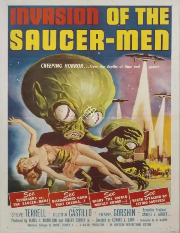 Gurney, Jr., Robert J. (Producer), Invasion of the Saucer-Men, 1957 | Poster | CinemaEducation | 00790395