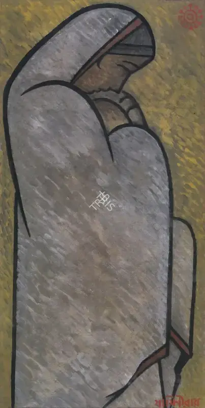 Roy, Jamini (Artist). Untitled (Mother & Child). Tempera on paper, c.1930 | Painting | FineArts | 00594797