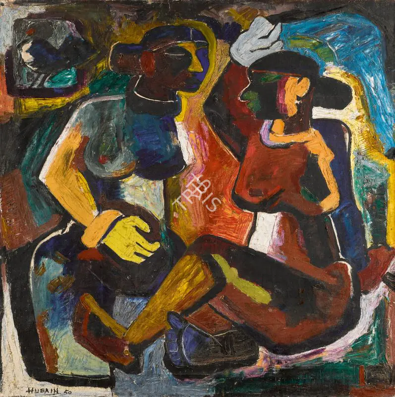 Husain, M.F. (Artist). Marathi Women, 1950 | Painting