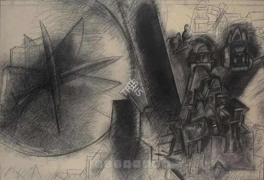 Sheikh, G.M. (Artist). Untitled. Charcoal and conte on paper, 1993 | Painting  | 00877572