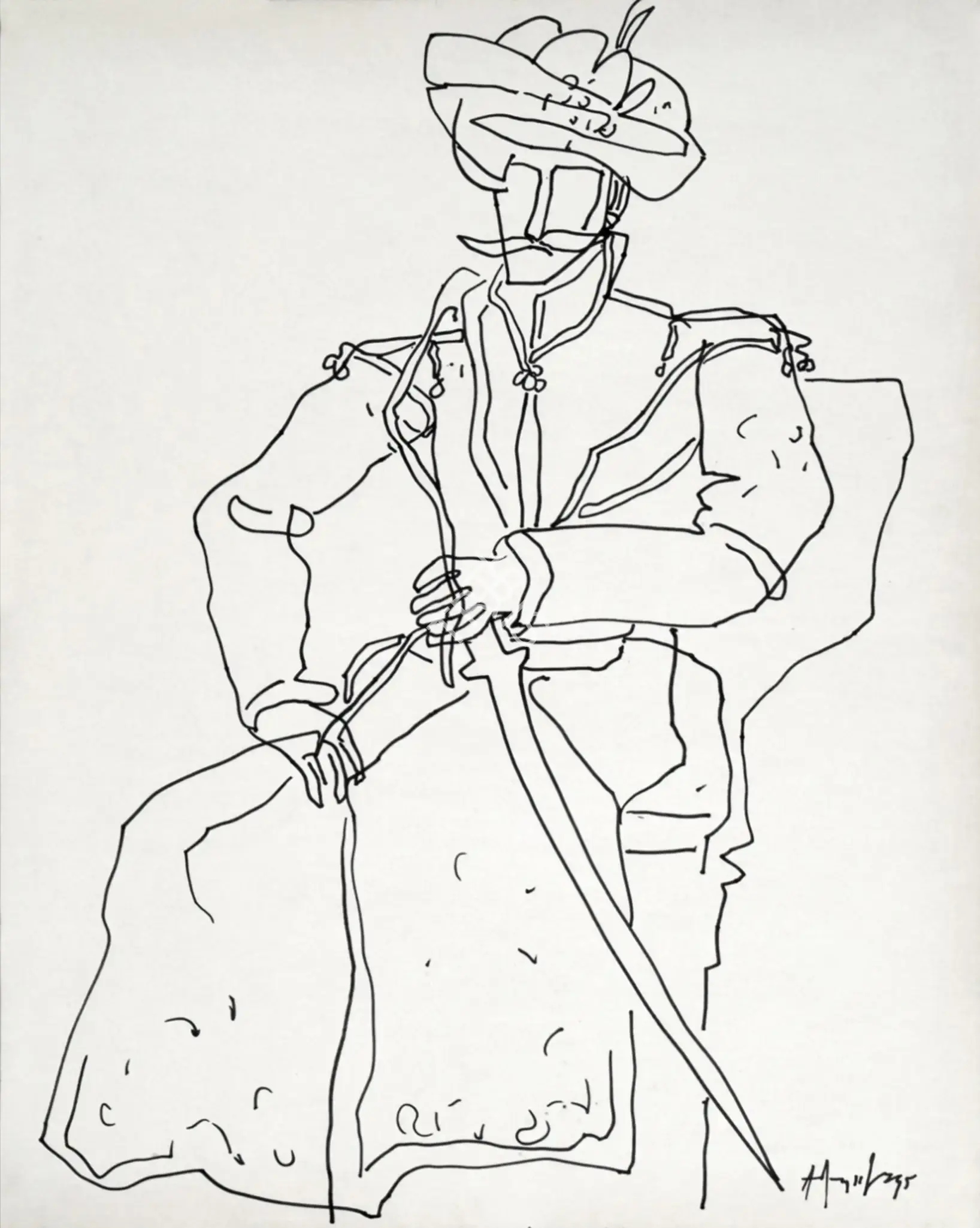 Adimoolam, K.M. (Artist). Untitled. Pen on paper, 1995 | Drawing | FineArts | 00901074