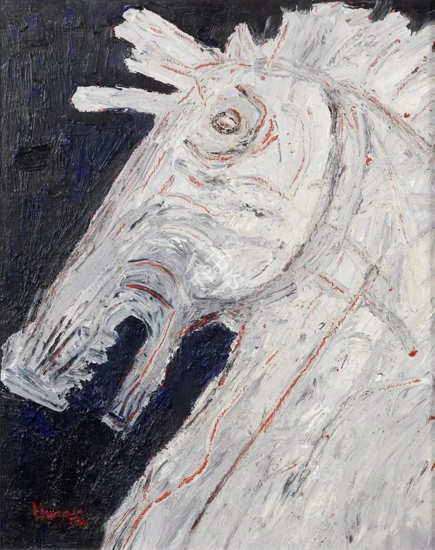 Husain, M.F. (Artist). Horse's Head, 1970 | Painting