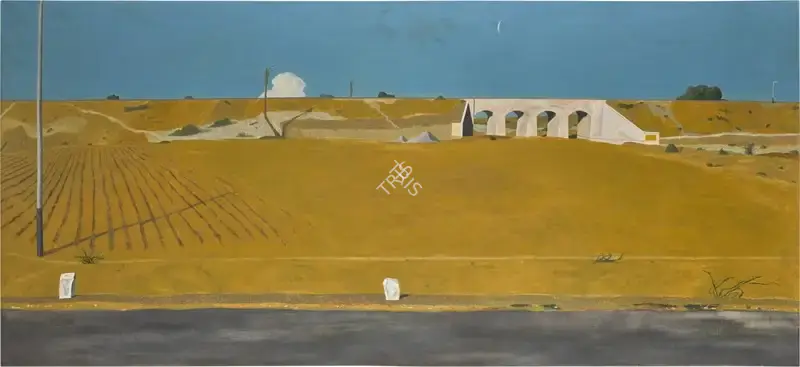 Dodiya, Atul (Artist). Newly Painted Bridge. Oil on canvas, 1988 | Painting | FineArts | 00547638
