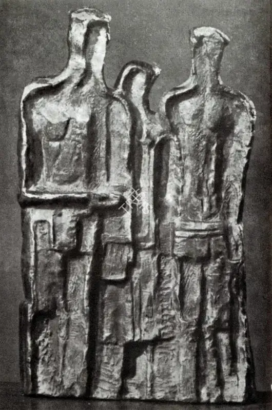 Janakiram, P.V. (Artist). Three Figures. n.d. | Artrends, July 1963 | Sculpture | FineArts | 00551223