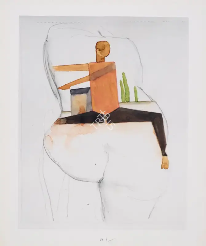 Dodiya, Atul (Artist). Rider. Watercolour on printed paper, c.2000 | Painting | FineArts | 00352924
