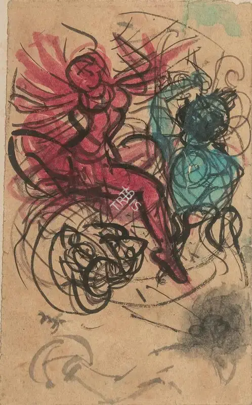 Bose, Nandalal (Artist). Durga Slaying Mahisasura, n.d. | Painting