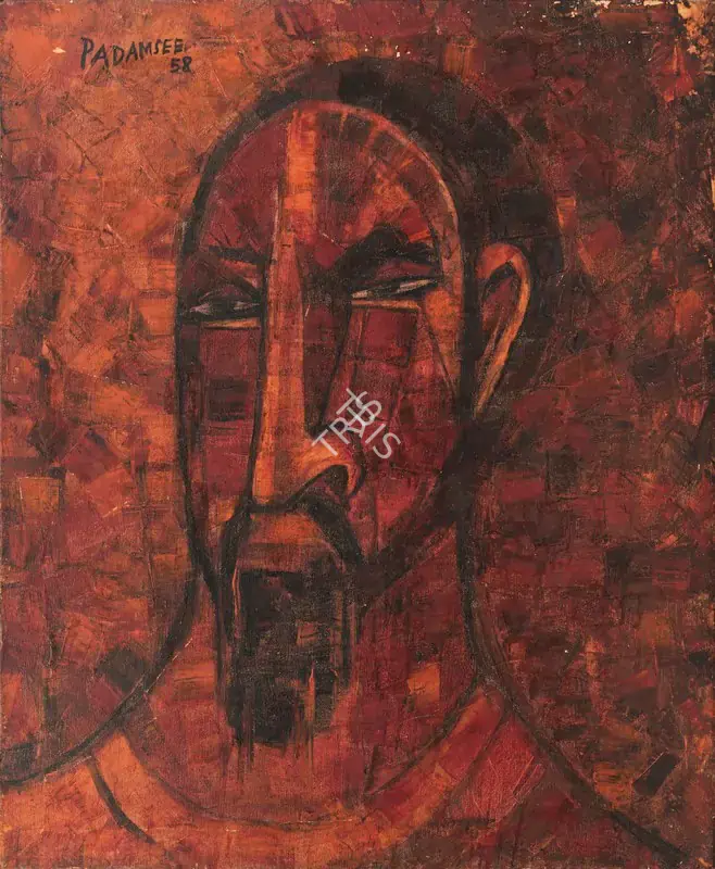 Padamsee, Akbar (Artist). Head. Oil on canvas, 1958 | Painting | EconomicsArt | 00871253