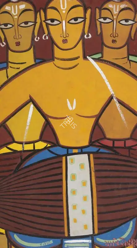 Roy, Jamini (Artist). Untitled (Men with Drums), n.d. | Painting