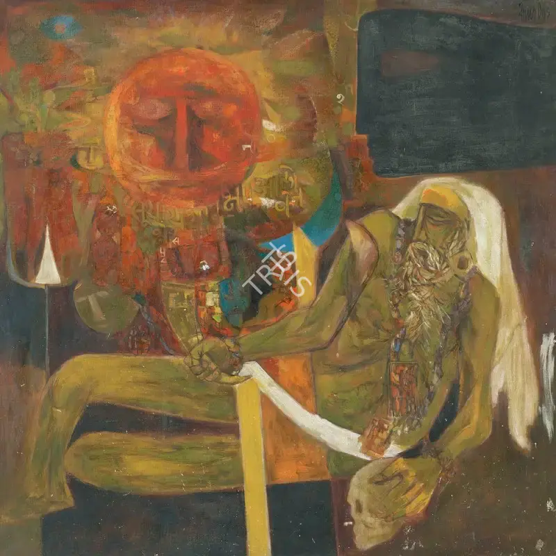 Das, Arup (Artist). Untitled (Sadhu). Oil on canvas, 1970 | Painting | FineArts | 00363793