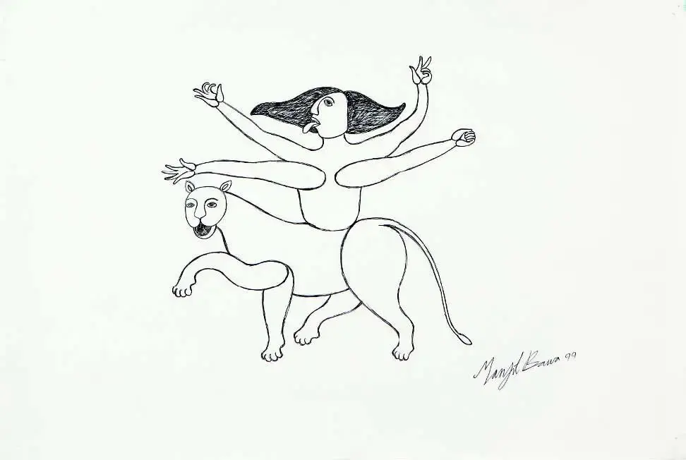 Bawa, Manjit (Artist). Untitled (Durga), 1999 | Drawing