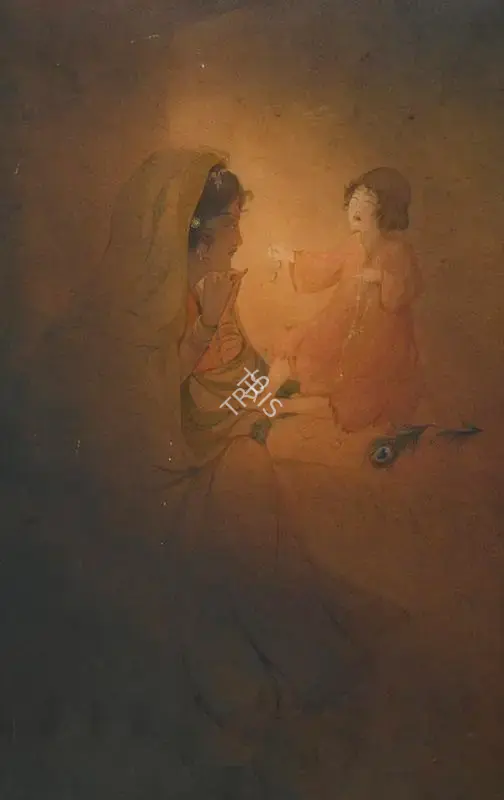 Chughtai, M.A.R. (Artist). Remorse. Watercolour on paper, n.d. | Painting | FineArts | 00595215