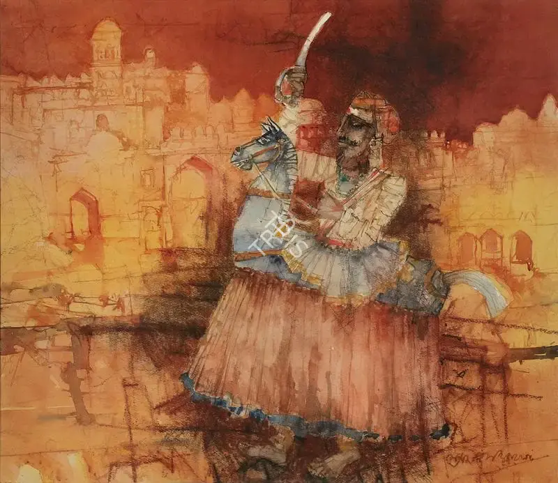 Ray, Shyamal Dutta (Artist). Untitled. Watercolour and charcoal on handmade paper, 1996 | Painting | FineArts | 00642145