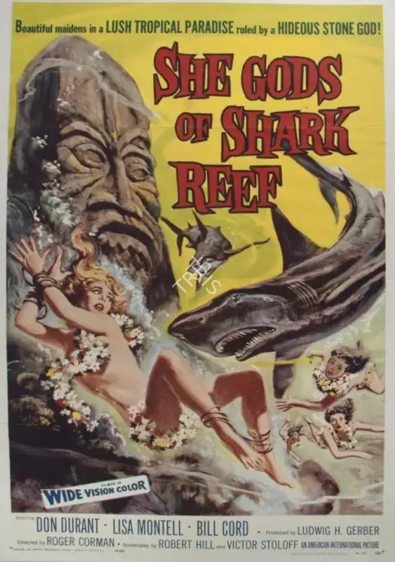 Gerber, Ludwig H. (Producer), She Gods of Shark Reef, 1958 | Poster | CinemaEducation | 00790466