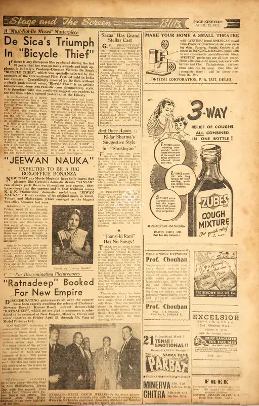 Jeewan Nauka". In Blitz. 12 April 1952 | Film Review