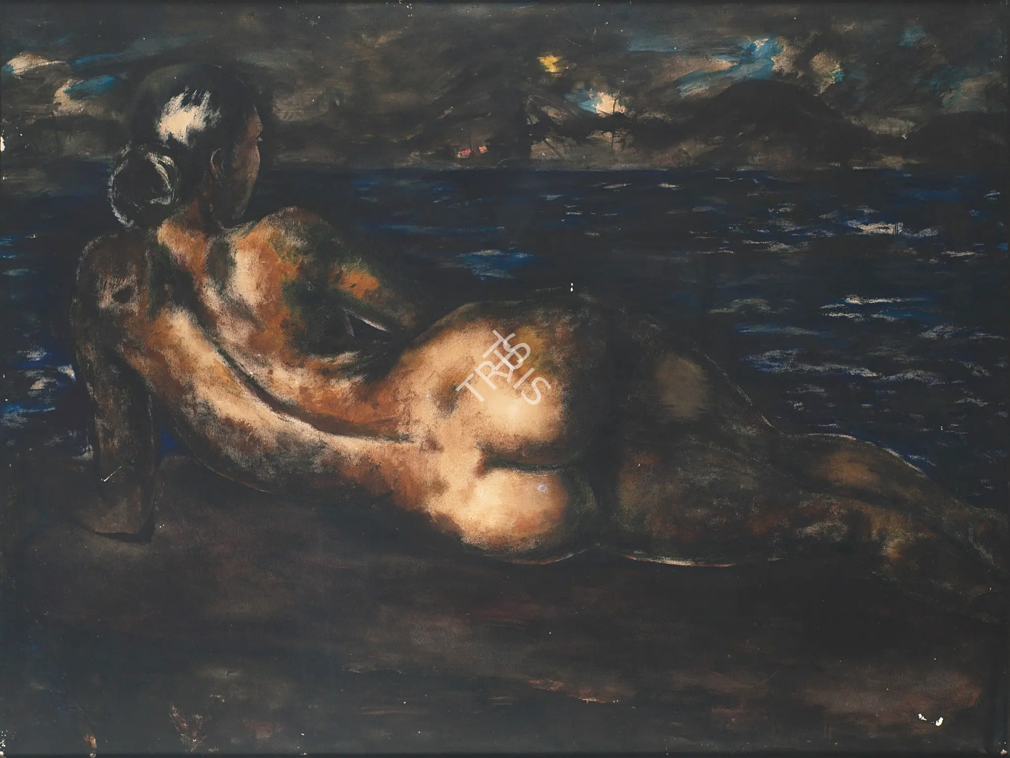 Ara, K.H. (Artist). Nude Besides The Sea, early/mid 1960s | Painting