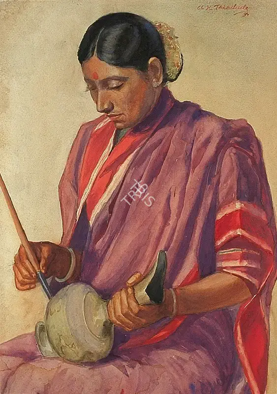 Trindade, A.X. (Artist). Woman. Oil on paper, 1934 | Painting | FineArts | 00371545
