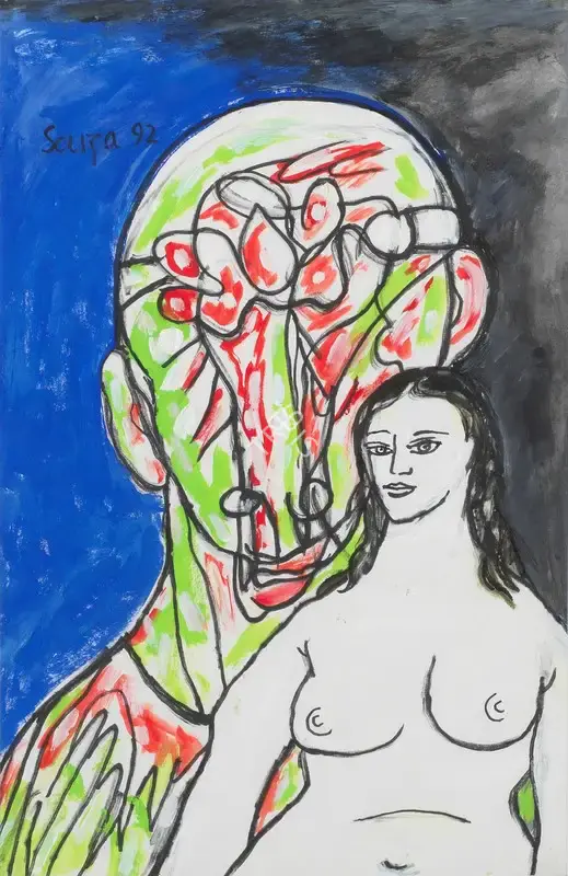 Souza, F.N. (Artist). Untitled (Woman and Man), 1992 | Painting