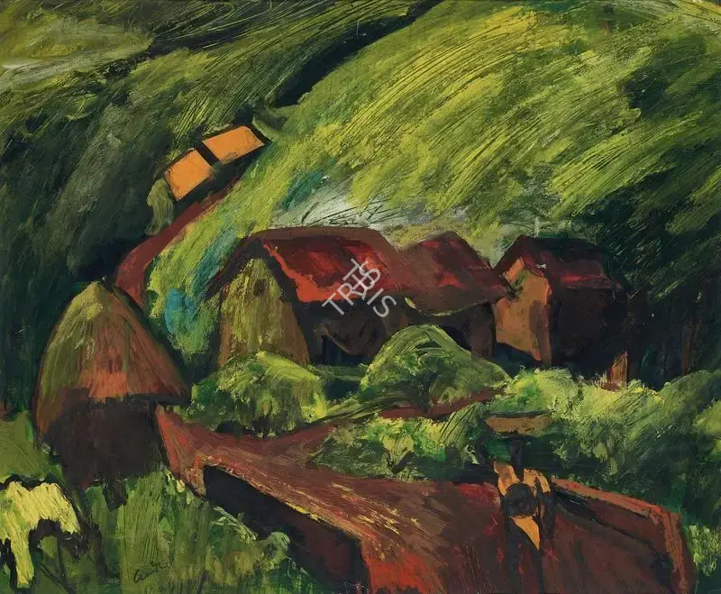Gade, H.A. (Artist). Village Scene, n.d. | Painting