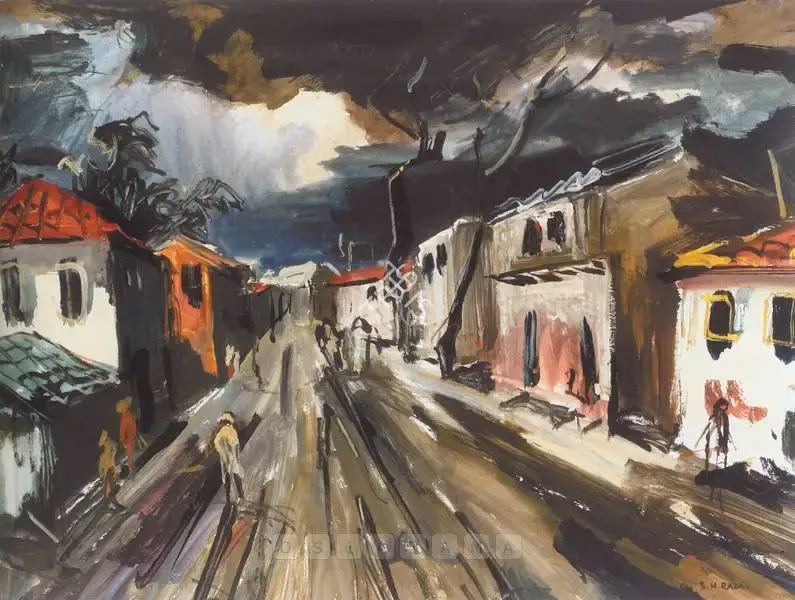Raza, S.H. (Artist). Street Scene, n.d. | Painting