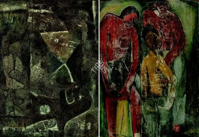Ramkumar (Artist). Untitled (Mazes of the Mind); Untitled (Street Urchins) (verso), 1960-1961 | Painting