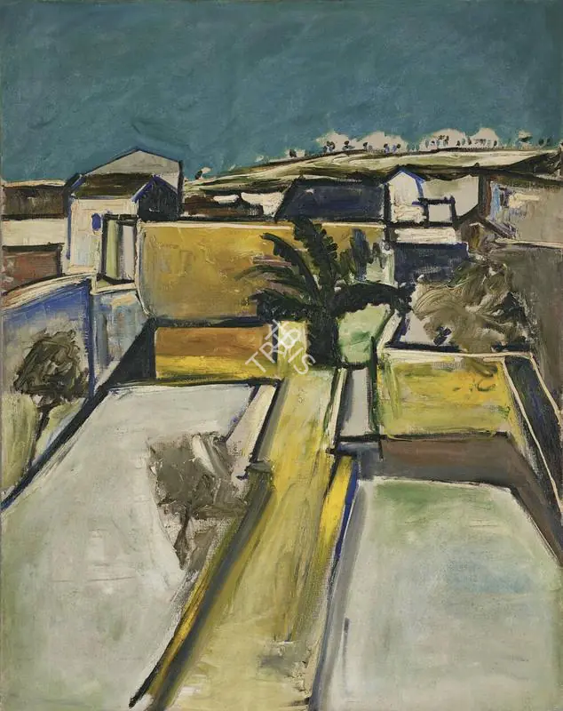 Bakre, S.K. (Artist). Backyard of Pablo Casals House (In Spain), 1962 | Painting
