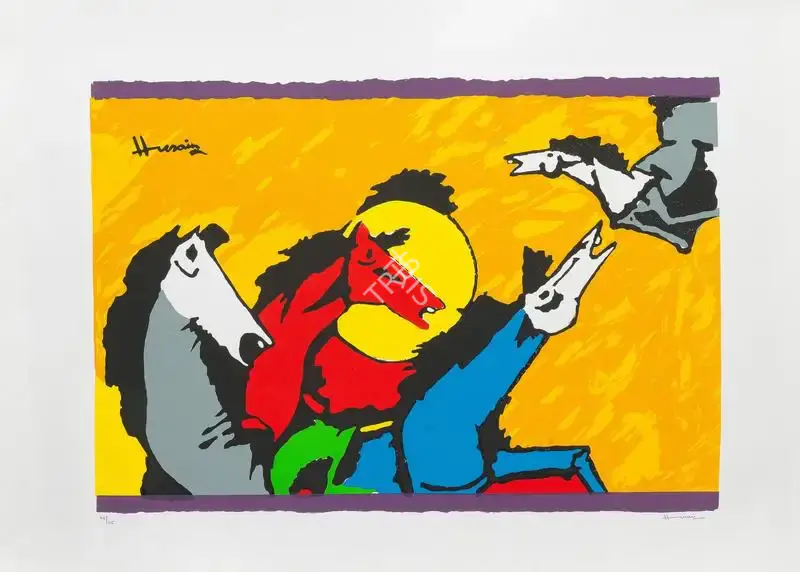 Husain, M.F. (Artist). Untitled (Horses), n.d. | Graphic Art