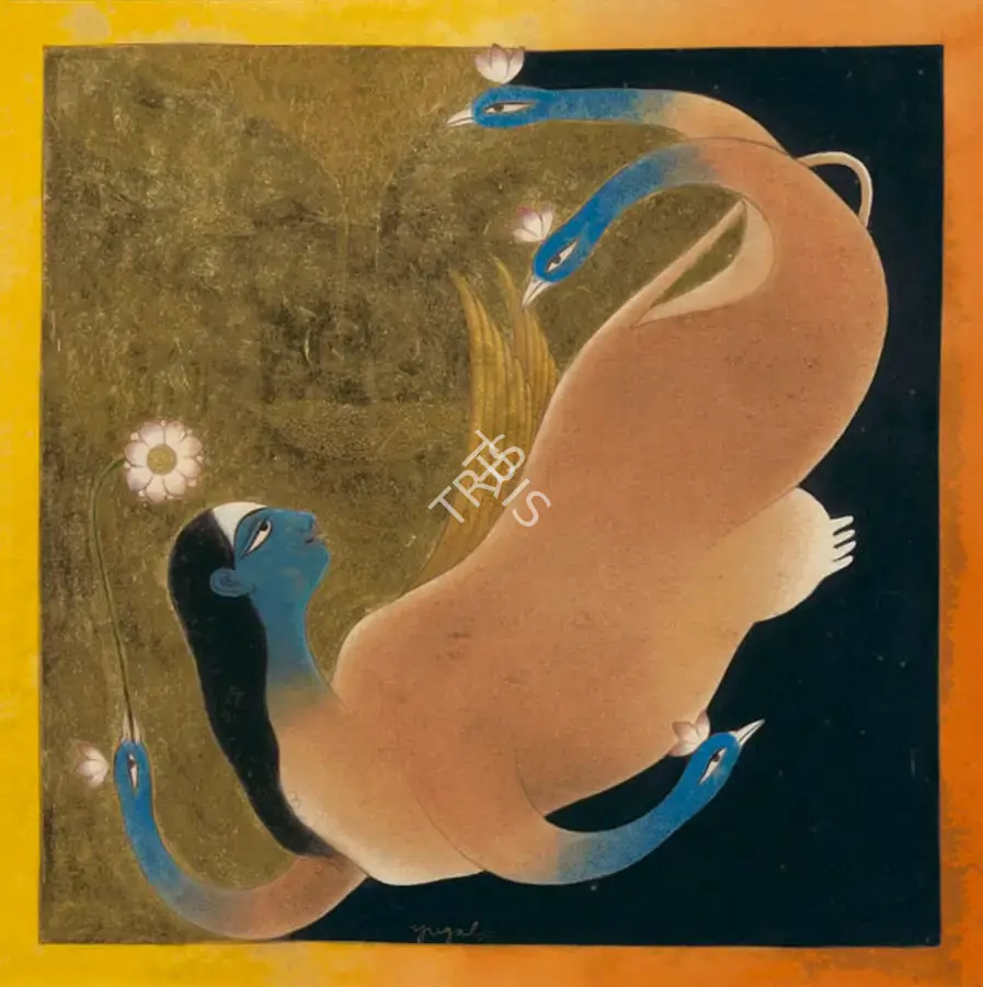 Sharma, Yugal Kishore (Artist). Kamdhenu. Gouache on paper, 2006 | Painting | FineArts | 00332477