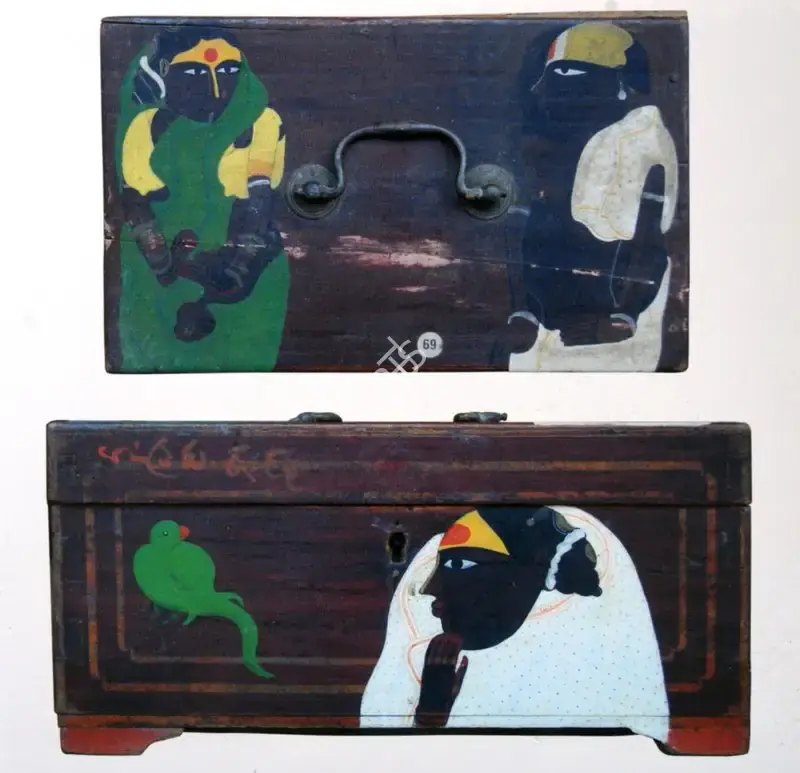 Vaikuntam, Thota (Artist). Box 2. Gouache on wood, n.d. | Sculpture | FineArts | 00898255