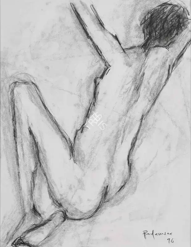 Padamsee, Akbar (Artist). Seated nude, 1996 | Drawing