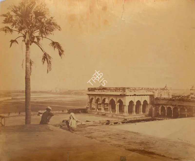 Bourne, Samuel (Photographer). Agra Fort with Taj in the distance. Albumen print, Mid 1860s | Antiquarian Photograph | Photography | 00116121