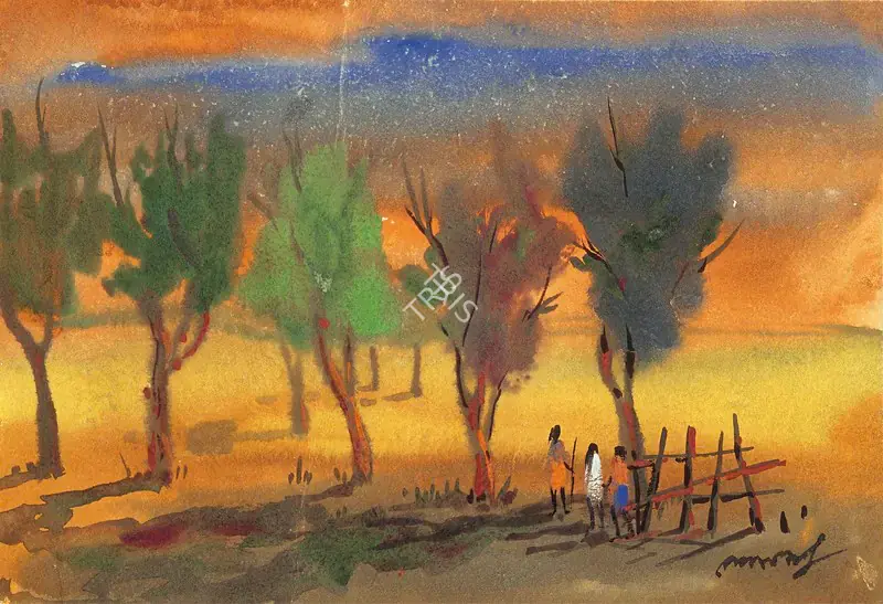 Ghose, Gopal (Artist). Landscape, mid 1950s | Painting