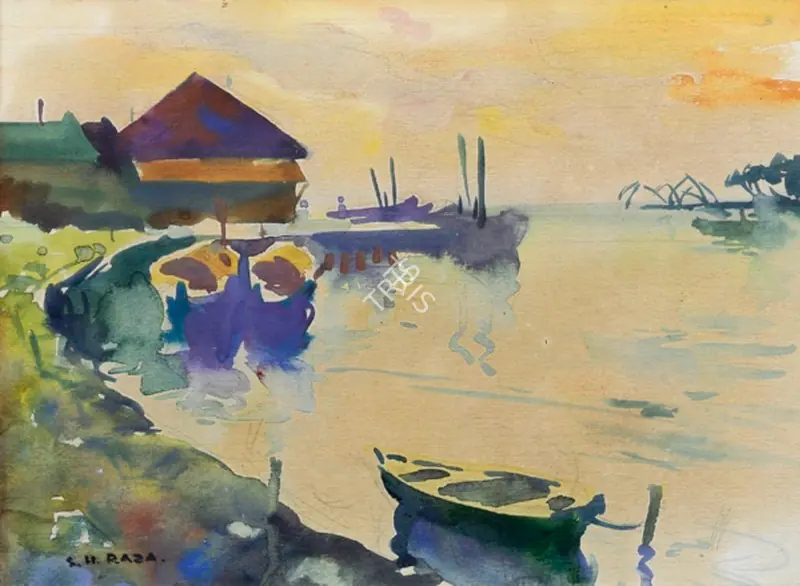 Raza, S.H. (Artist). Untitled. Watercolour on handmade paper, 1946-1948 | Drawing | FineArts | 00646908