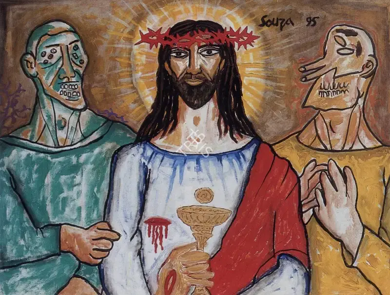 Souza, F.N. (Artist). Supper at Emmaus, 1995 | Painting