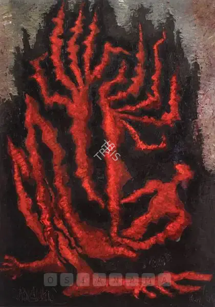 Sadequain (Artist). Red Cactus. Oil on canvas, 1964 | Painting | FineArts | 00897546