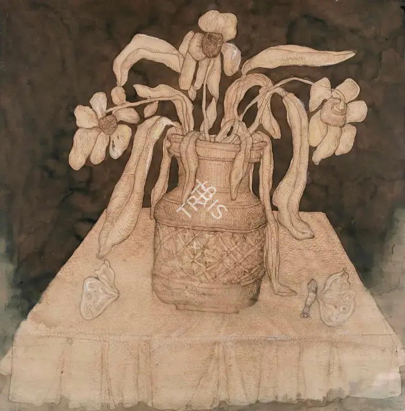 Chowdhury, Jogen (Artist). Reminiscences of a Dream 42 (Still Life), 1973 | Drawing