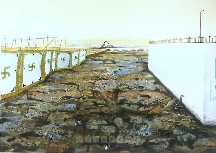 Panda, Jagannath (Artist). Behind The Meeting Place II. Acrylic on canvas, 2005 | Painting | FineArts | 00575366