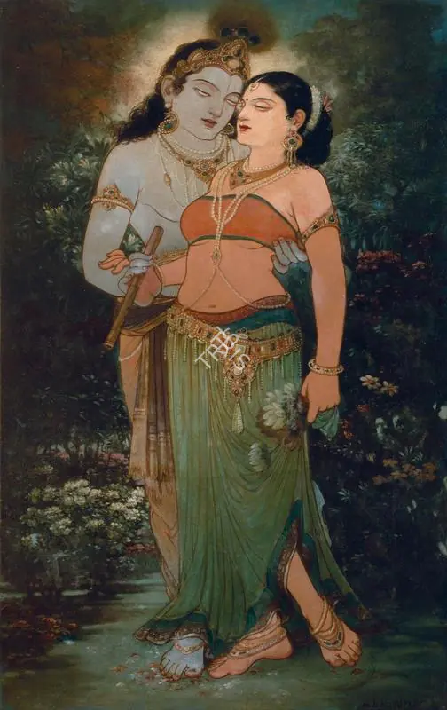 Nagarkar, Gunwant H. (Artist). Reconciliation of Radha. Oil on canvas laid on board, n.d. | Painting | FineArts | 00595630