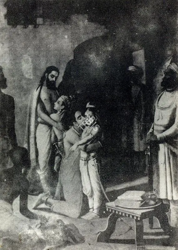 Varma, Raja Ravi (Artist). Shri Krishna liberating his parents, circa 1905 | Painting