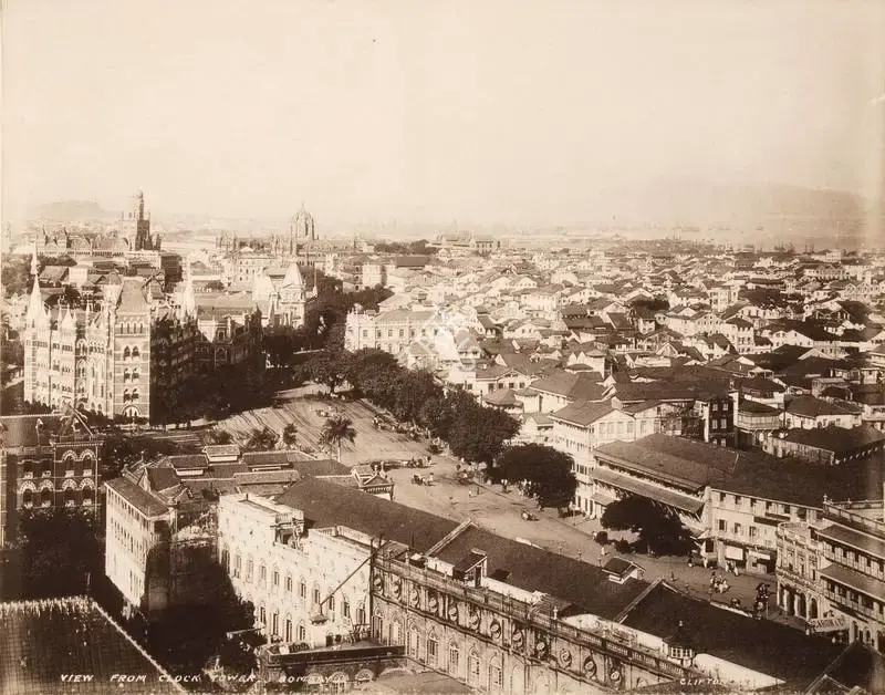 Studio Clifton & Co. (Photographic Studio). View from Clock Tower Bombay - From the album "L.G. to L.R.' by Clifton and Co.. Calotype print pasted on mount, 1900 | Antiquarian Photograph | Photography | 00115238