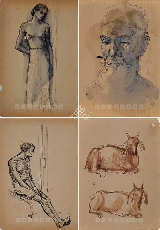Abedin, Zainul (Artist). Woman, early 1940s | Painting