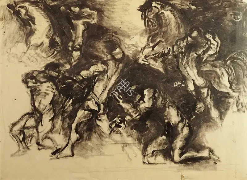 Biswas, Nikhil (Artist). Combat Series, c.1964 | Painting