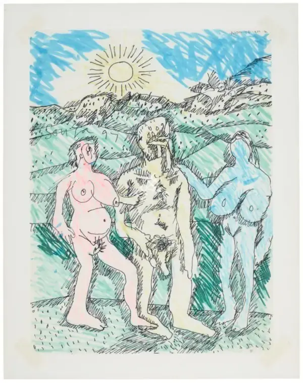 Souza, F.N. (Artist). Untitled (Three Figures), 1997 | Painting