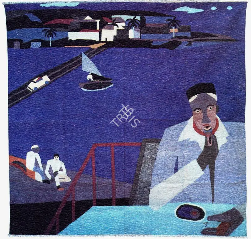 Khakhar, Bhupen P. (Artist). After Man Eating Jalebee. Dyed and Woven Cotton Tapestry, 2002-2003 | Bhupen Khakhar 1934 - 2003, 2003 | Tapestry | FineArts | 00149817