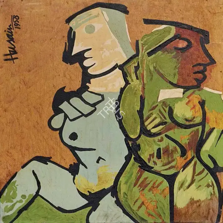 Husain, M.F. (Artist). Untitled. Oil on board, 1958 | Painting | FineArts | 00645931