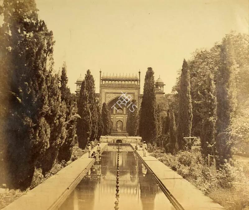 Beato, Felice (Photographer). Gateway of the Taj from the inside, Agra. Albumen print hinged on thin paper, 1858 | Antiquarian Photograph | Photography | 00115132