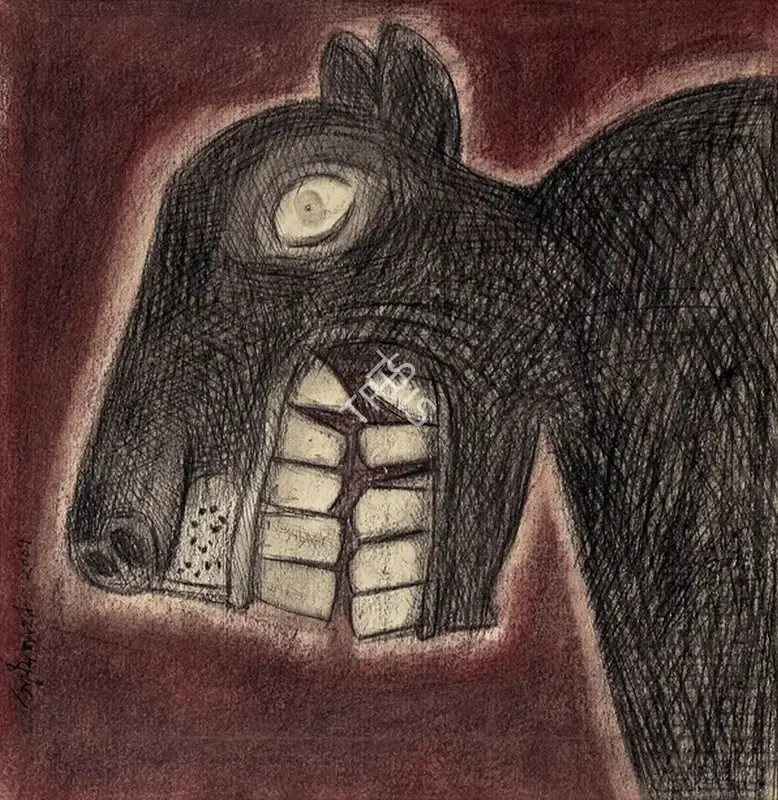 Pyne, Ganesh (Artist). The Laughing Animal, 2007 | Drawing