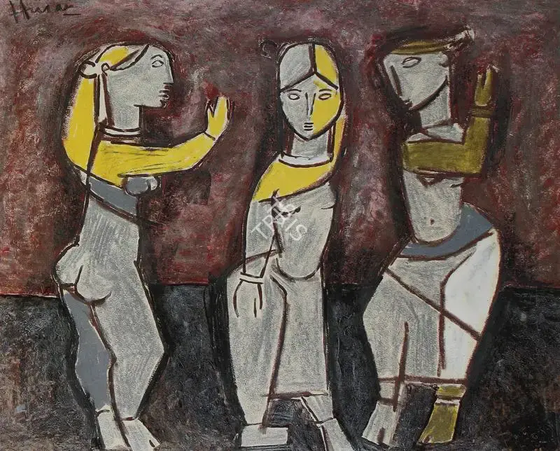 Husain, M.F. (Artist). Dancing Girls, n.d. | Drawing
